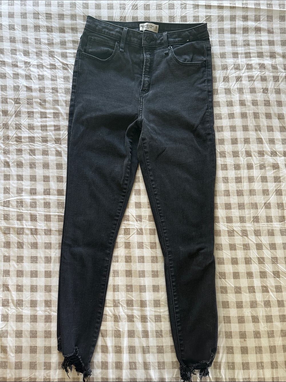 Abercrombie & Fitch Acid Wash Black High Waisted Super Skinny Jeans Size 6
